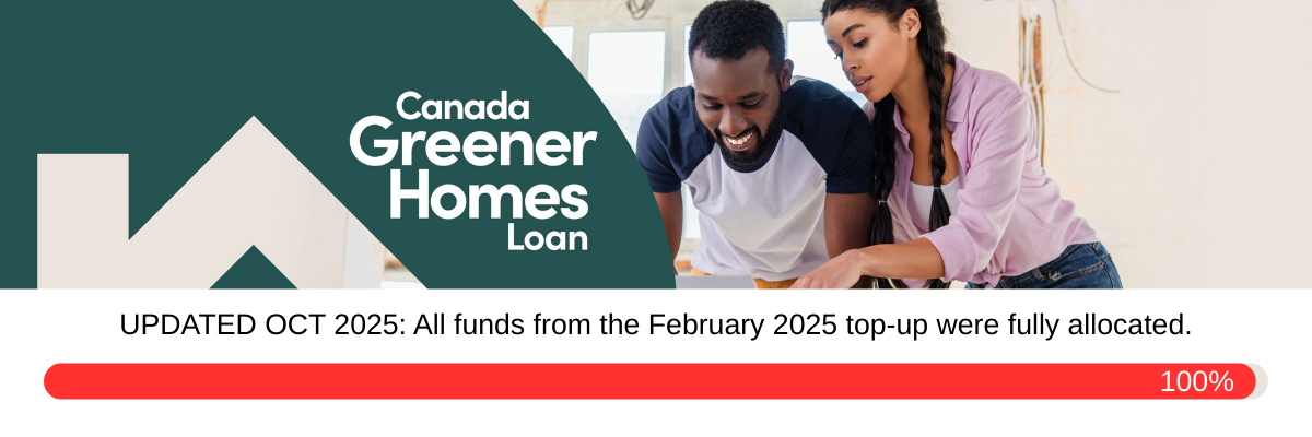 Greener Homes Program Deadline showing federal solar funding fully allocated in Canada