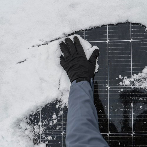 Alt text Solar panels reliable in Calgary winter conditions on a residential roof